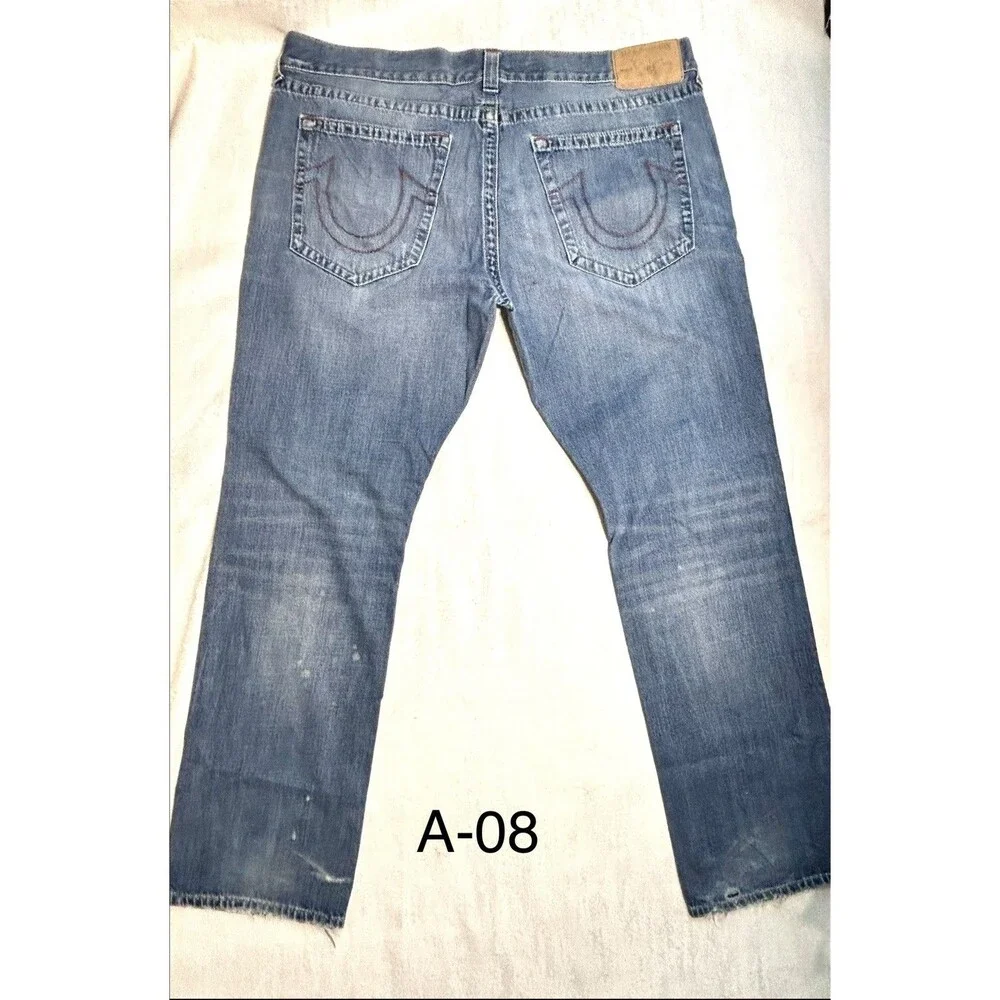 True Religion Rickie Straight Jeans Men’s Size 42 Medium Wash w/ Flap Pockets